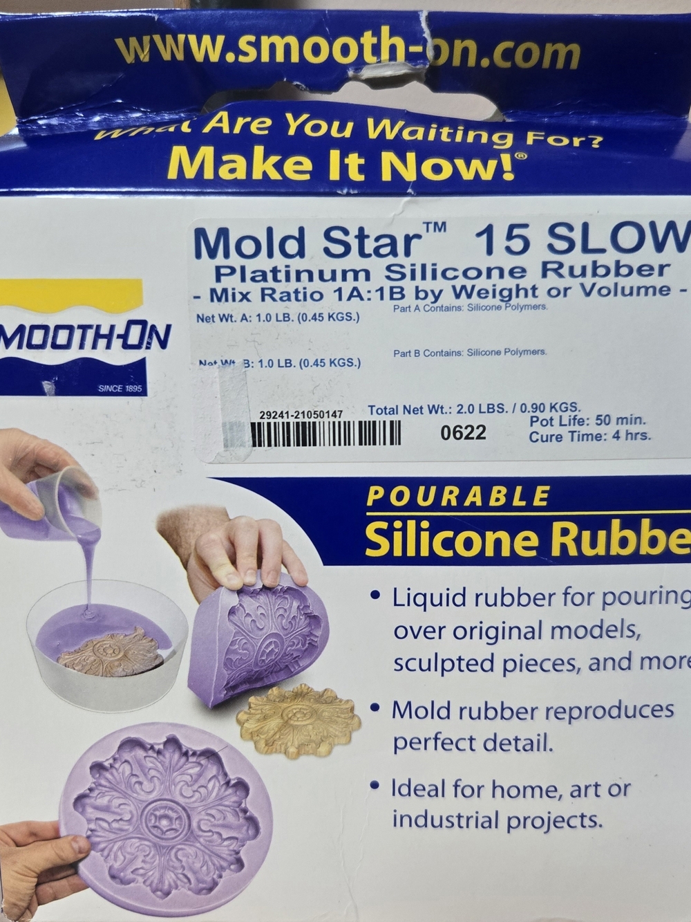Mold Star 15 Slow Platinum Silicone Rubber - 1A:1B Mix - Pint Unit